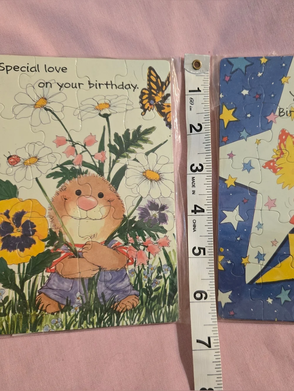Cute Birthday Puzzle Cards - Floral & Star Designs